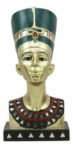 Golden Ancient Egyptian Queen Nefertiti Bust Statue 9.75&quot;Tall Wife Of Pharaoh - £23.17 GBP