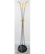 Hollywood Regency Maison Jansen Chrome with Brass Faux Horn Coat Rack Ha... - €1.282,19 EUR
