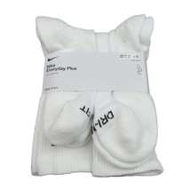 Nike Everyday Plus Cushion Crew Socks White 6 Pack Men&#39;s Sz 8-12 NEW SX6... - £22.37 GBP