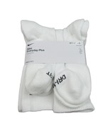 Nike Everyday Plus Cushion Crew Socks White 6 Pack Men&#39;s Sz 8-12 NEW SX6... - £22.42 GBP