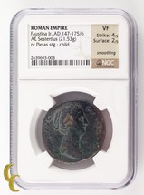 Romanzo Impero Faustina Jr. Ad 147-175/6 Sesterzo NGC VF Strike: 4/5 Sur: 2/5 - $1,039.51