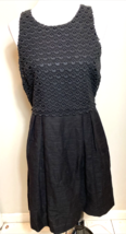 LOFT Women&#39;s Sleeveless Eyelet Front Dress Black Size 6 - £10.63 GBP