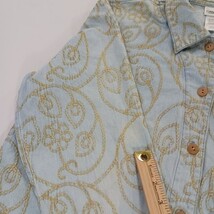 Vintage Coldwater Creek RN#98516 Women's XL Blue/Gold Cotton Button Up Shirt image 3