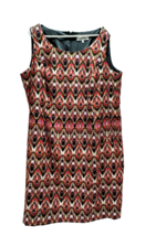 Jones Studio Dress Size 22W Lined Sleeveless Black White Red Brown Work ... - £26.91 GBP