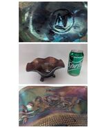 Northwood Amethyst Carnival Glass Fine Cut Roses Footed Candy Dish 7 x 3... - €38,35 EUR