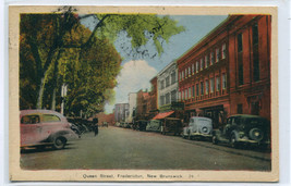 Queen Street Cars Fredericton New Brunswick Canada postcard - £5.10 GBP