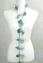 Lariat Flowers Handmade Necklace Crochet Knit Fashion Gift - £17.40 GBP
