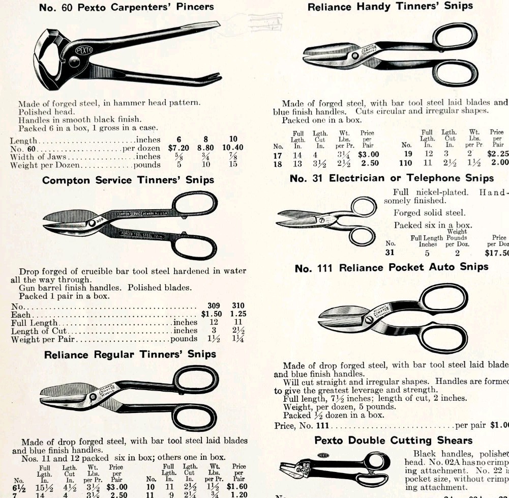 1922 N.T. Bushnell Shears Snips Tools Advertisement Catalogue Hardware D... - $24.99
