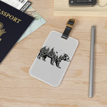 Bear and Forest Illustrated Luggage Tag | Lightweight | Acrylic Luggage Tags wit - £17.02 GBP