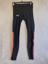 Under Armour Women’s Leggings Heat Gear XS Black Pink Mesh Zipper Ankles - $9.26