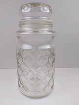 Planters Peanuts Jar Collectible Vintage 1984 Glass Jar  Diamond Pattern - £18.36 GBP