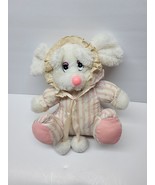 Vintage Mouse Floral Stripe Body W/ Bonnet Plush Stuffed Animal Pink Nos... - $28.22 CAD