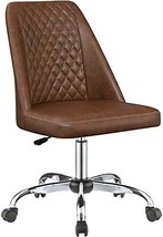 Coaster Home Furnishings Upholstered Tufted Back Brown And Chrome Office Chair - £166.31 GBP