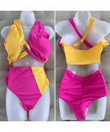 NEW SHEIN Fuschia Yellow Twist Front Bikini 4XL - €11,12 EUR