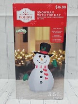 2024 Snowman With Top Hat Holiday Time 3.5 Ft Airblown Inflatable Outdoor Indoor - £13.91 GBP