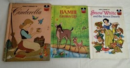 Lot of 3 Vintage Children&#39;s Books - Cinderella - Snow White - Bambi Grow... - £11.63 GBP