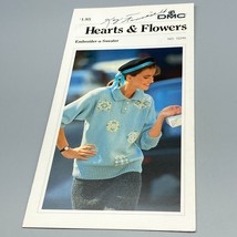 Vintage Embroider a Sweater Pattern Hearts and Flowers No 15245, Basic P... - $18.39