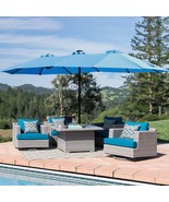 Large Outdoor Patio Umbrella (15x9ft) w/ Light &amp; Base - $4,274.71 MXN