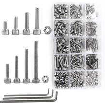 NUZAMAS 480 Pieces M2 M3 M4 304 Stainless Steel Hex Socket Cap Head Bolt... - $29.99