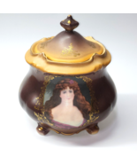 Vintage Antique JUNGFRAU PORZELLAIN Biscuit Barrel Cookie Pantry Jar - P... - $69.28