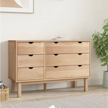 Large Rustic Solid Pine Wood Chest Of 6 Drawers Bedroom Storage Cabinet Unit - £209.05 GBP
