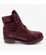 Timberland 6 Inch Premium Autumn Lead Dark Burgundy Mens Waterproof Combat - $248.21 CAD