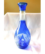 Blue Cut to Clear Glass Decanter # 20453 - $1,115.07 MXN