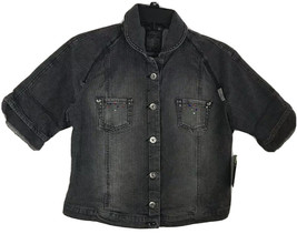 Girbaud Black Denim Jacket with Rhinestones Groove Juniors Sizes Small - Large - £35.17 GBP