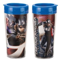 Captain America Winter Soldier 16 oz. Double Wall Plastic Travel Mug, NEW UNUSED - £9.64 GBP