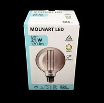 Ikea MOLNART LED Bulb E26 120 lumen  Globe Gray Clear Glass 5.3" New 705.135.82 - $18.80