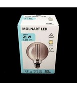 Ikea MOLNART LED Bulb E26 120 lumen  Globe Gray Clear Glass 5.3&quot; New 705... - £14.78 GBP