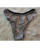 Vintage Glossy Solid Gray Panties Satin Flutter Size Small - $2,198.93 MXN