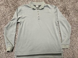 L.L. Bean Rugby Shirt Green Long Sleeve Polo - Men&#39;s Medium - $14.80