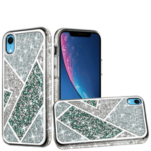 Rhombus Bling Glitter Diamond Case Cover for iPhone XR 6.1″ GREEN - £6.73 GBP
