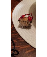 Vintage Christmas Ornament Czech beaded Mercury glass 3&quot; Mushroom Basket  - $29.69