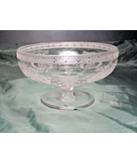 VINTAGE FOSTORIA? 7” CLEAR FLORAL &amp; LEAF ETCHED, FOOTED BOWL-EXCELLENT! - $34.65