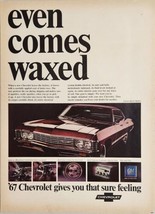 1967 Print Ad Chevrolet Impala Sport Sedan 4-Door Chevy Comes Waxed - $19.42