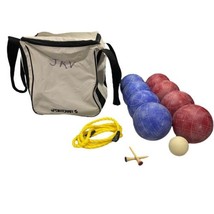SPORTCRAFT Bocce Ball Pallino Red &amp; Blue Set w/ Travel Bag Markers Rope ... - £22.02 GBP