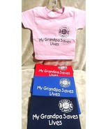 MY GRANDPA SAVES LIVES -  YOUTH T-SHIRT with Fire Department Maltese Cross - $167.57 MXN