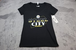 NFL Pittsburgh Steelers Shirt Women Small Black Team Apparel Steel City Football - £19.45 GBP