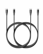 Anker USB C to MFi Certified Lightning Cable [6 ft, 2-Pack] Powerline+ II Nylon - £39.16 GBP