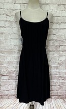 Old Navy Womens Large Pintuck Sleeveless Dress Black Rayon Spaghetti Str... - $32.00