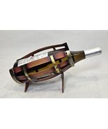 Decorative, barrel-shaped Metal wine bottle holder Cask - $23.76