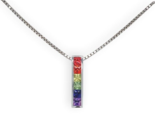 14k Gold Princess Cut Genuine Natural Rainbow Sapphire Pendant w/ Chain ... - $1,084.05