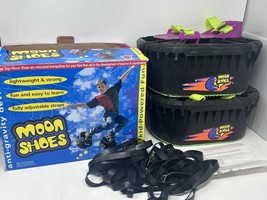 Moon Shoes Anti-Gravity Strap Shoes Purple And Black Vintage 90s Toy w/3... - £18.46 GBP