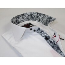 Men's Axxess Turkey Shirt 100% Cotton High Collar 224-13 French Cuffs White image 3