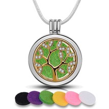 20mm Tree of Life Aromatherapy Necklace round Open Perfume Locket Essent... - £19.26 GBP