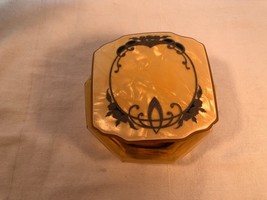 Amber Powder Jar With Bakelite Lid Mint - $31.99