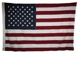 AES 4x6 ft USA American 50 Star 100% Cotton Flag 4&#39;x6&#39; Banner Grommets House Ban - £55.04 GBP