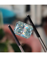 Off White Blue Radiant Loose Moissnaite Brilliant Cut Diamond For Ring E... - £17.69 GBP+